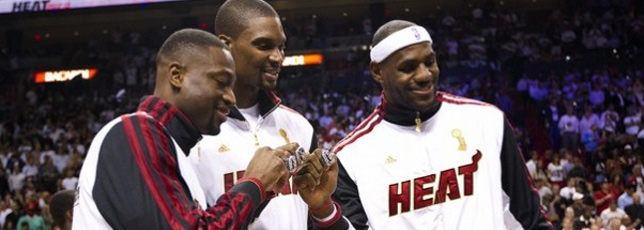 Heat get rings, then win over Celtics, 120-107